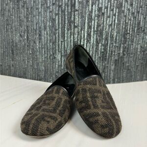 ⭐️Authentic Vintage Fendi Zucca FF Logo Wool Loafers Size 36